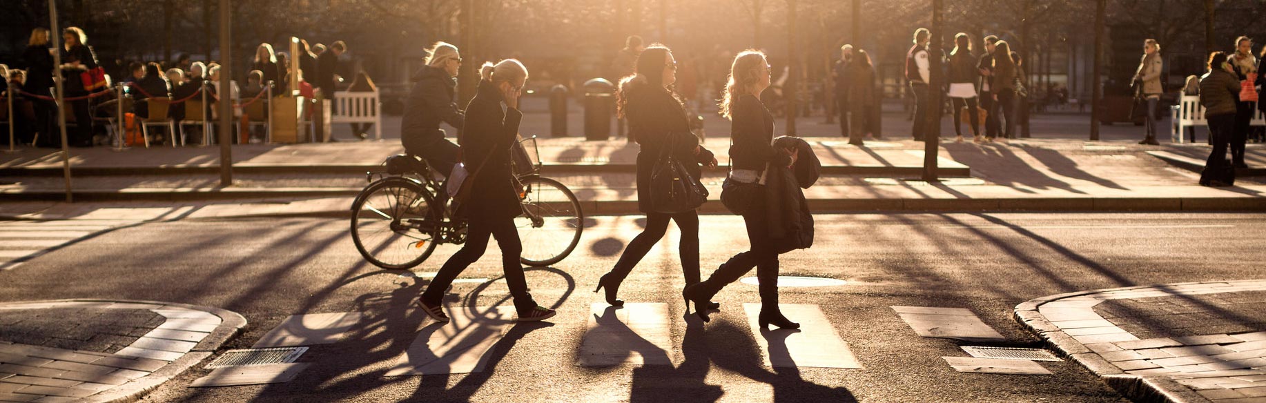 Vision Zero in Sweden. Pedestrians Crossing the Street.